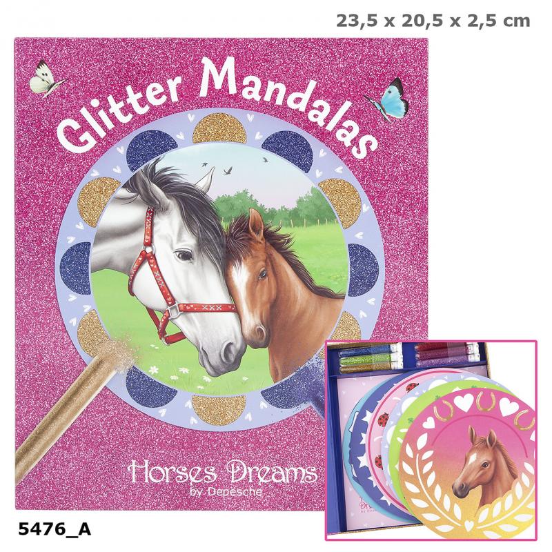 Kreatívny set - Glitter Mandalas Horses 
