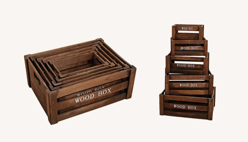 Set drevených bedničiek - Wood Box 