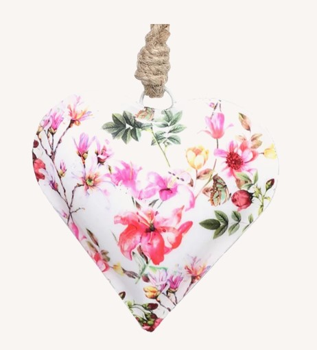 Závesná dekorácia - Kvetinové srdce 