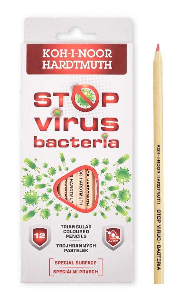 Pastelové ceruzky 3HR - STOP VIRUS BACTERIA
