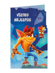 Blahoprajná karta detská - Crash Bandicoot