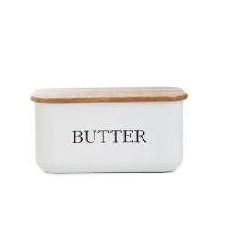 Miska na maslo | AVILA | biela s ak�ciov�m vie�kom | 15x10x7 cm