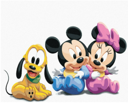 Diamantov maovanie - Mal Mickey Mouse, Minnie a Pluto