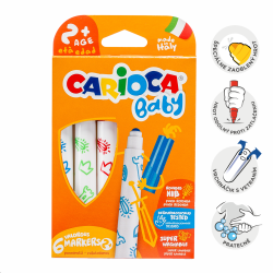 Carioca fixky Baby 2+, okrhly hrot, 6 ks