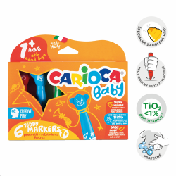 Carioca fixky Baby Teddy 1+, okrhly hrot, 6 ks