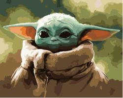 Maovanie poda sel - Baby Yoda