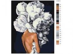 Maľovanie podľa čísel - Žena za kvetom (527161)
